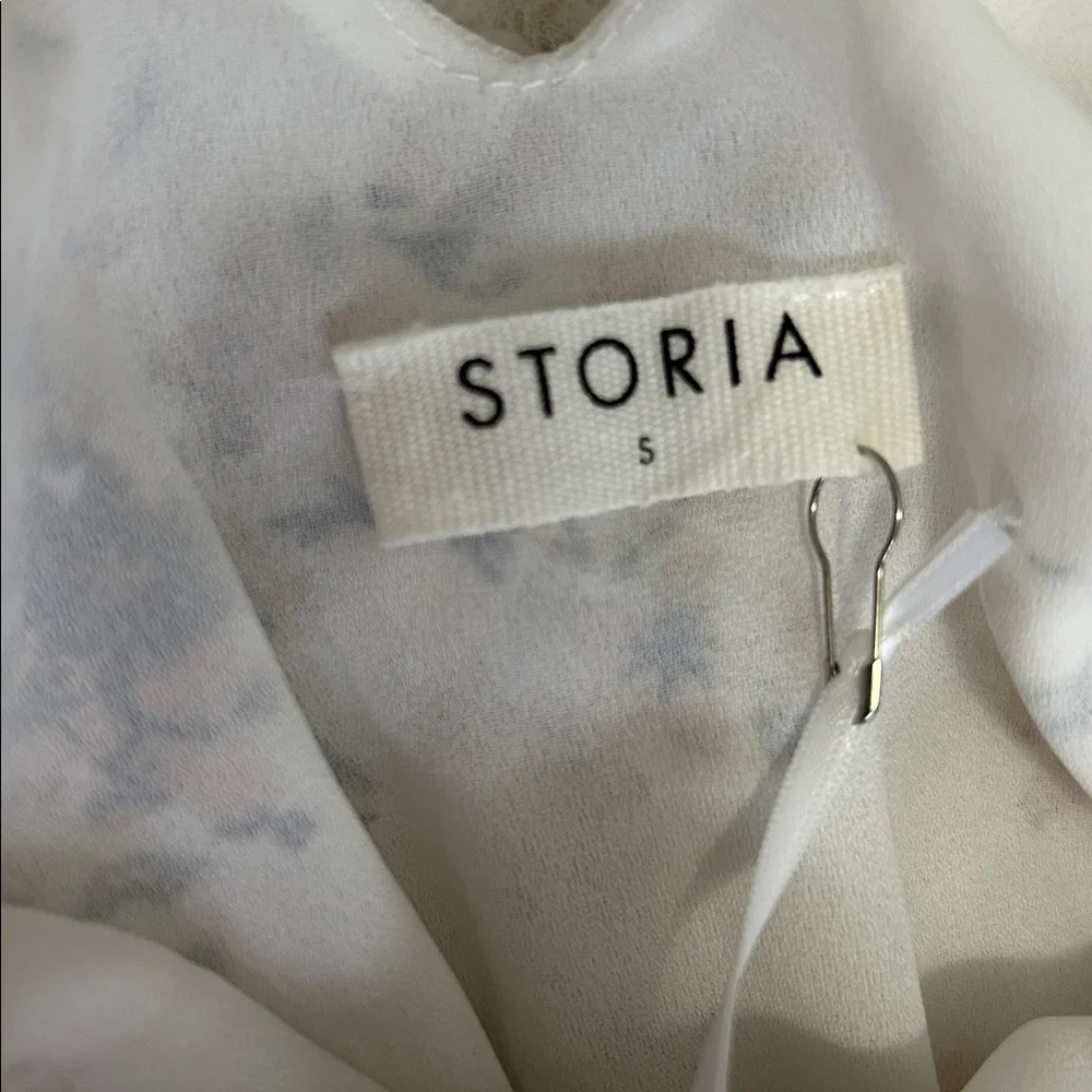Storia Ivory Floral Smocked Waist Mini Dress